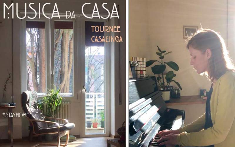 Fino al 13 aprile, l'artista si esibirà ogni 3 giorni in un luogo diverso di casa sua (su Facebook e Instagram)