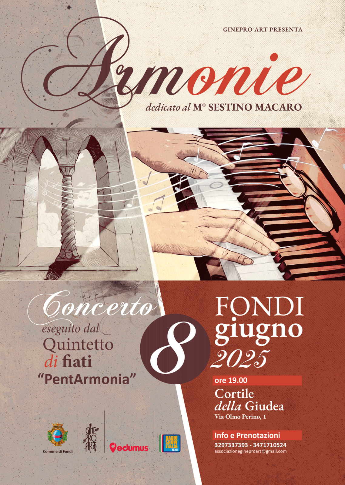 Domenica 8 giugno 2025, ore 19.00 – Cortile della Giudea, via Olmo Perino,1 – Fondi (LT)